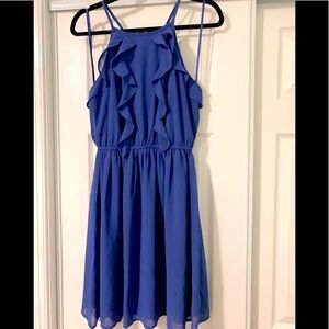 SHE + SKY Blue ruffle Dress S​​​​​